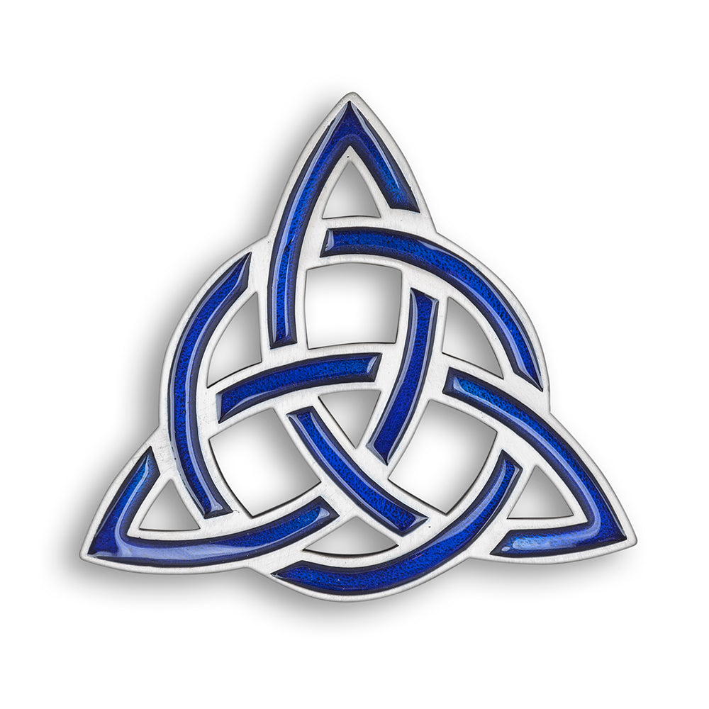 Trinity Knot Plaid Brooch - Available in 5 Finishes - Braemar Highlandwear Matte Blue Enamel