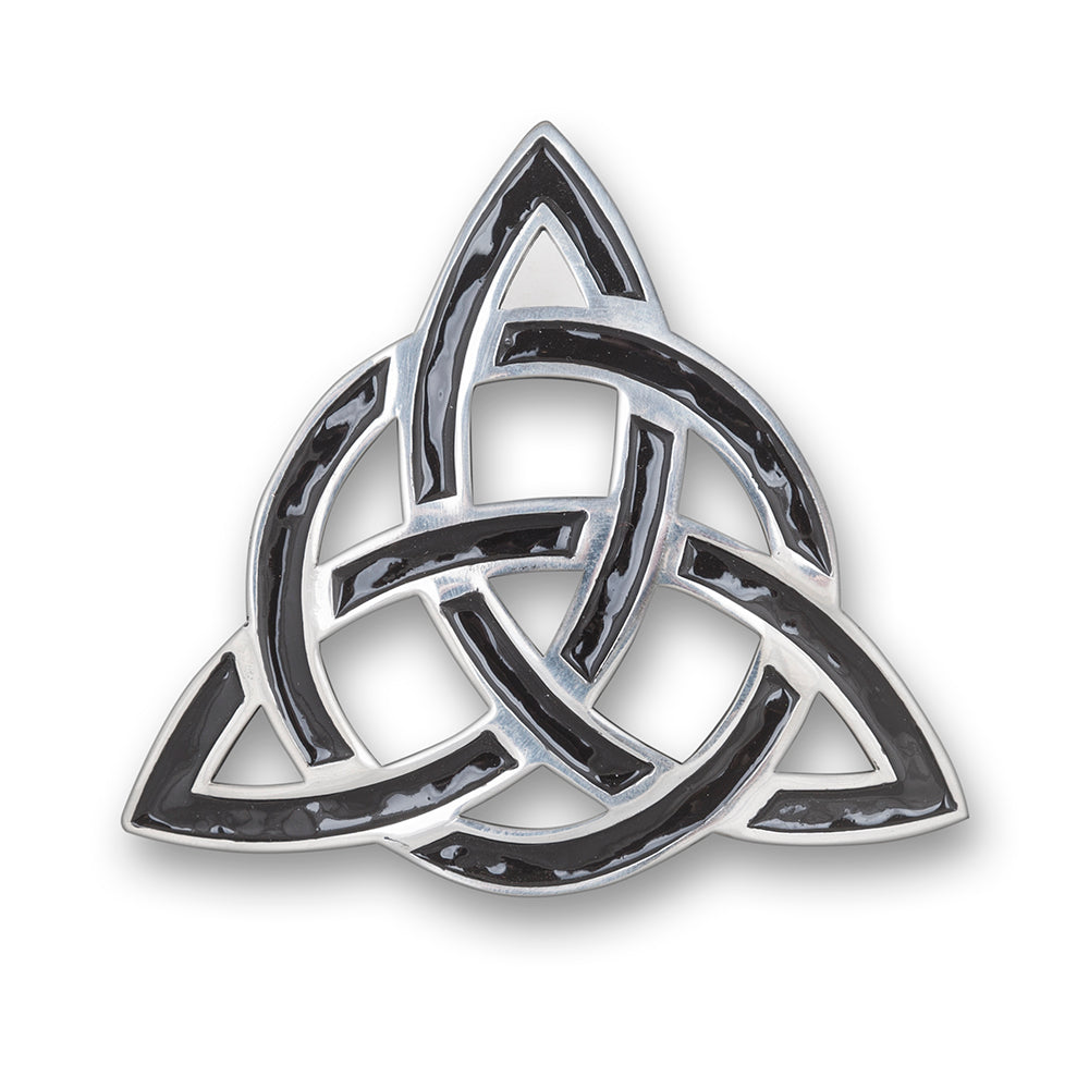 Trinity Knot Plaid Brooch - Available in 5 Finishes - Braemar Highlandwear Matte Black Enamel