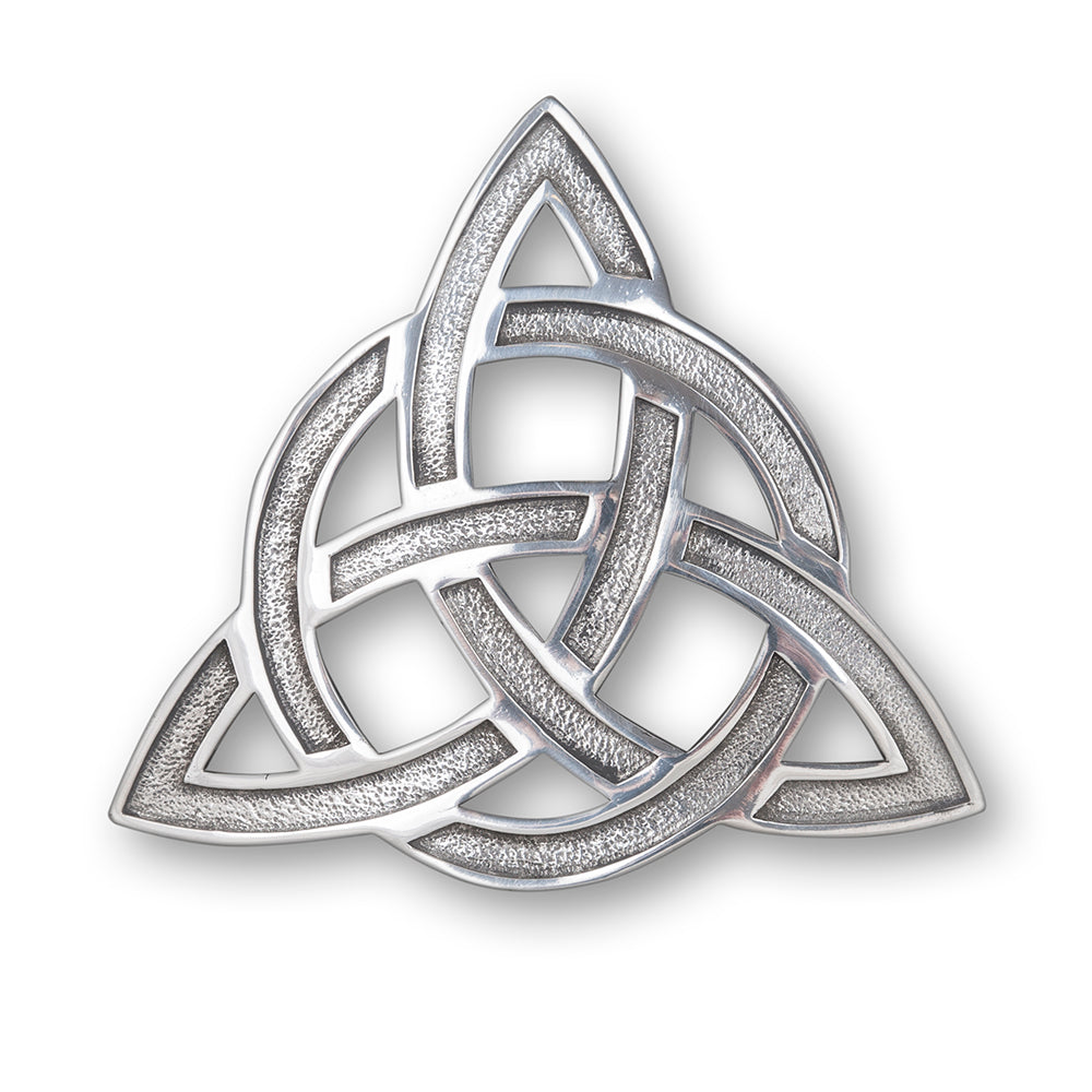 Trinity Knot Plaid Brooch - Available in 5 Finishes - Braemar Highlandwear Polished