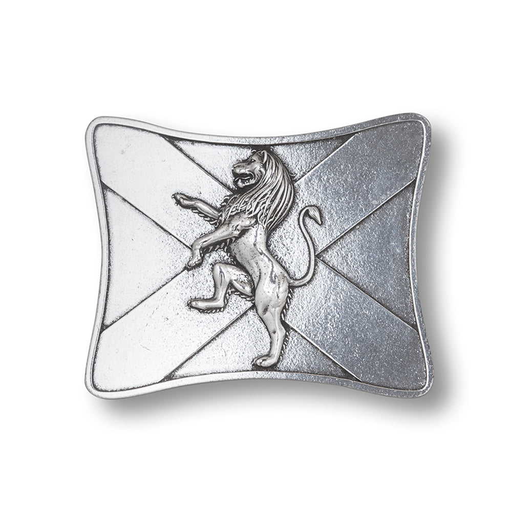 Luxury Scottish Rampant Lion Pewter Kilt Buckle - Braemar Highlandwear Polished