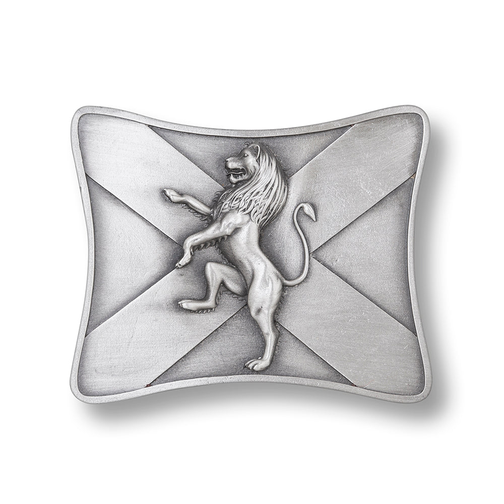 Luxury Scottish Rampant Lion Pewter Kilt Buckle - Braemar Highlandwear Matte