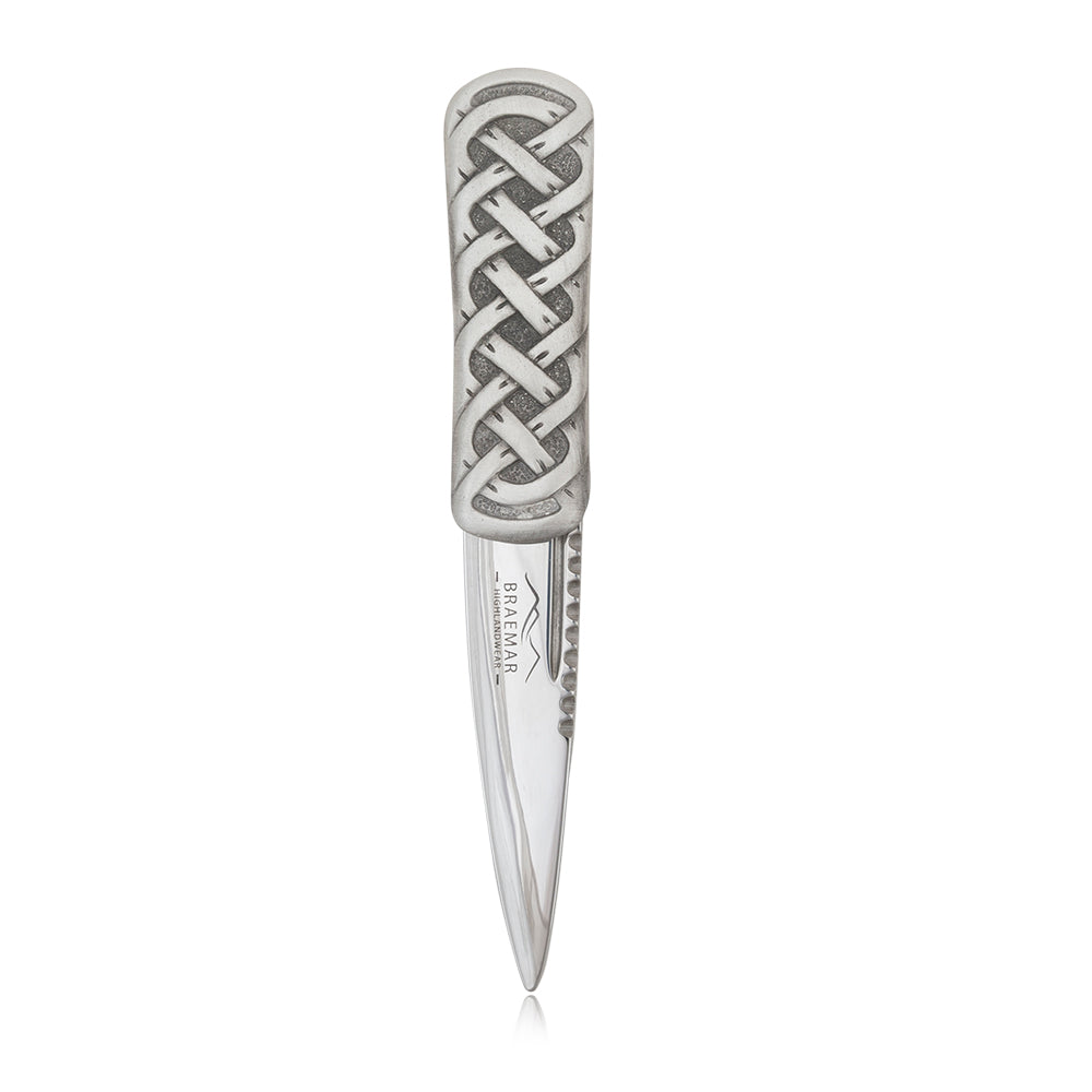 Celtic Weave Pewter Sgian Dubh - Made in Britain - Braemar Highlandwear Matte