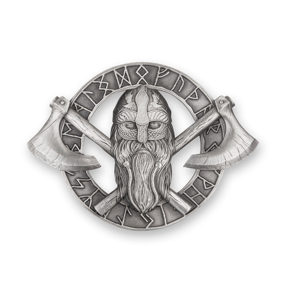 Valour and Legend: The Viking Warrior Pewter Plaid Brooch - Braemar Highlandwear Matte