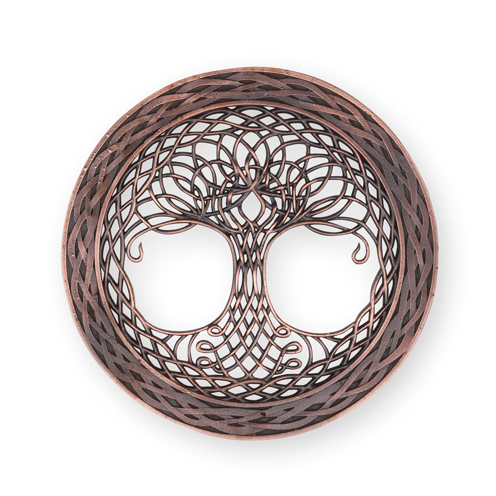 The Tree of Life Pewter Plaid Brooch - Braemar Highlandwear Chocolate Bronze
