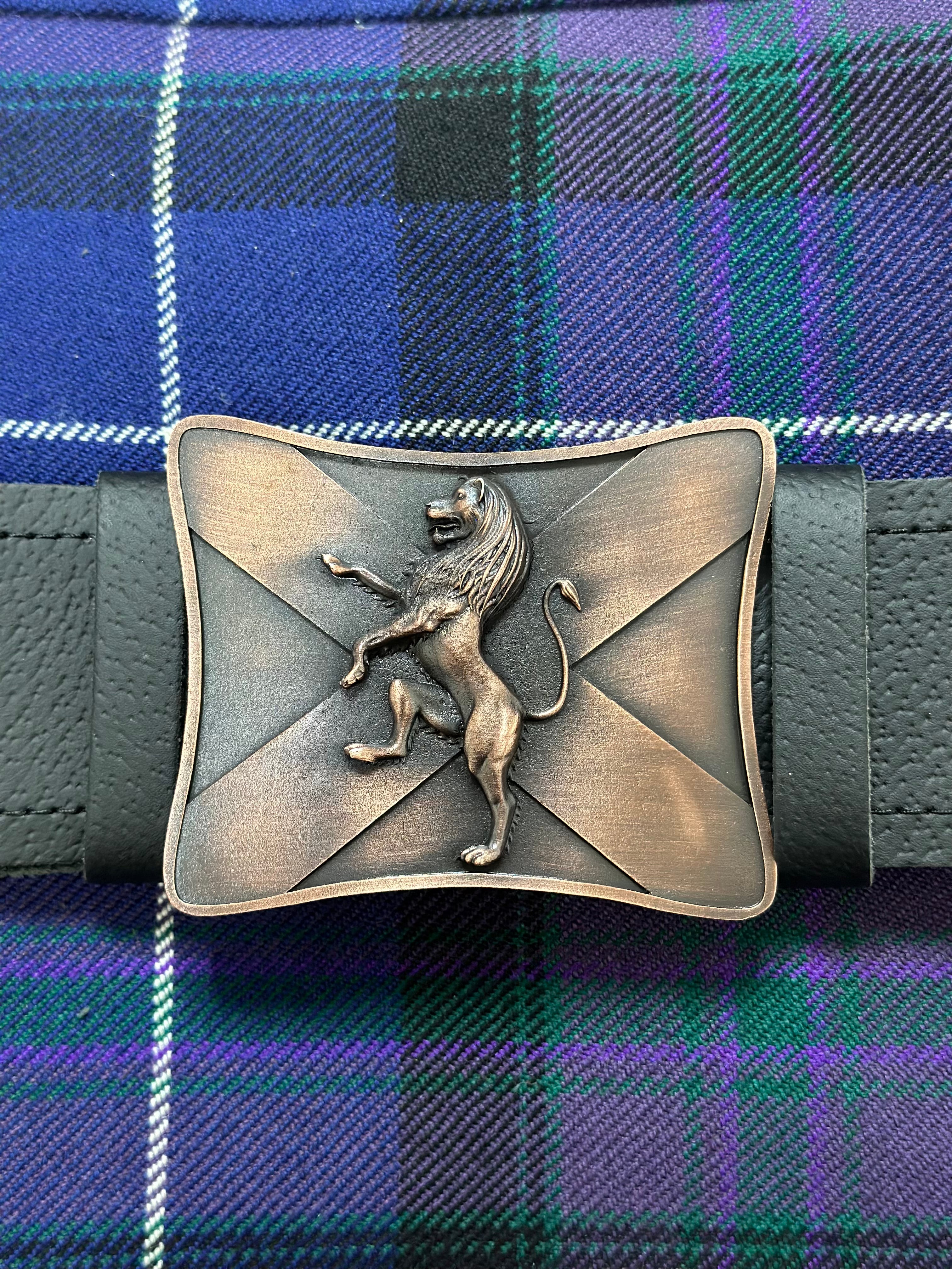 Luxury Scottish Rampant Lion Pewter Kilt Buckle - Braemar Highlandwear