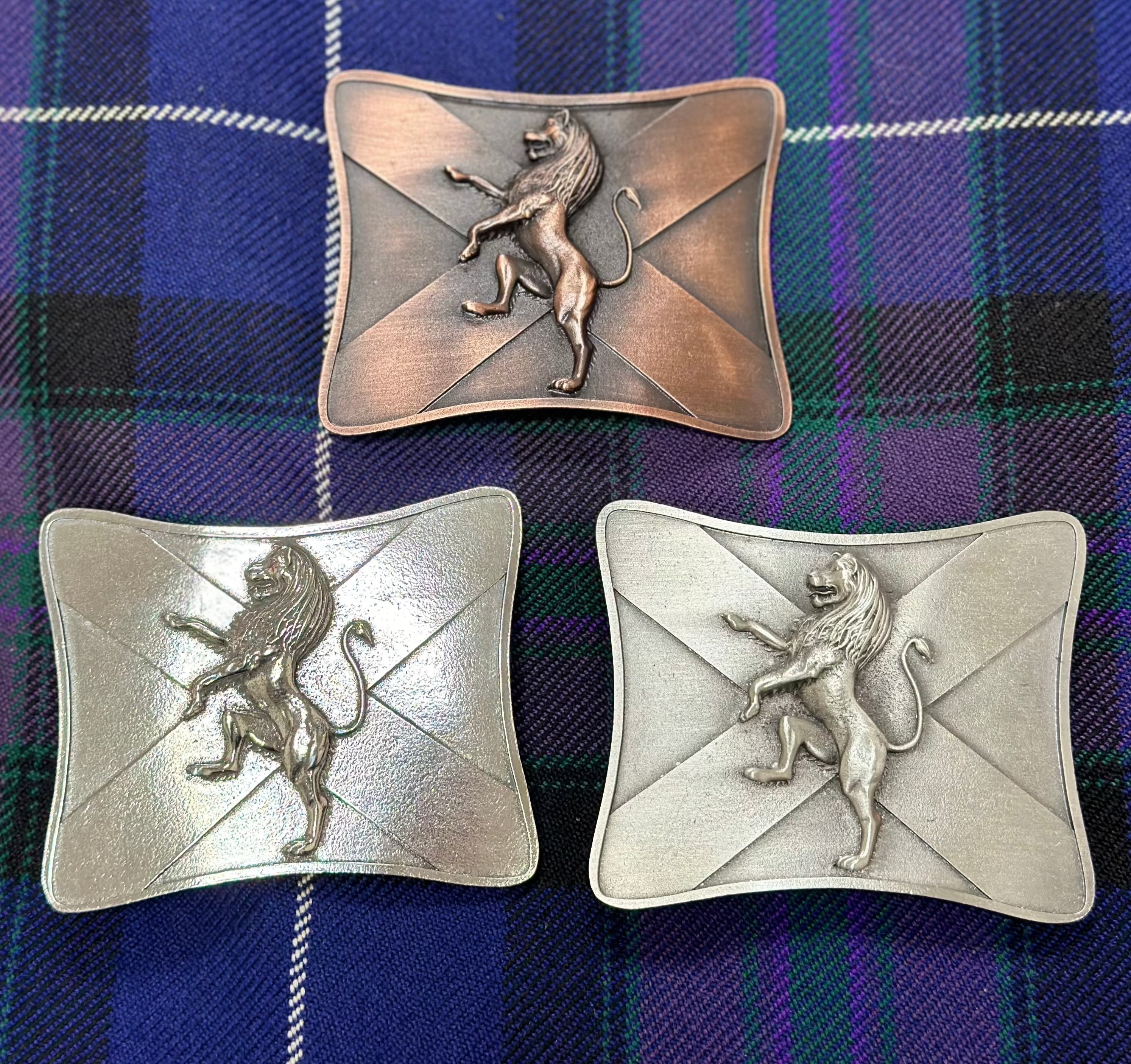 Luxury Scottish Rampant Lion Pewter Kilt Buckle - Braemar Highlandwear
