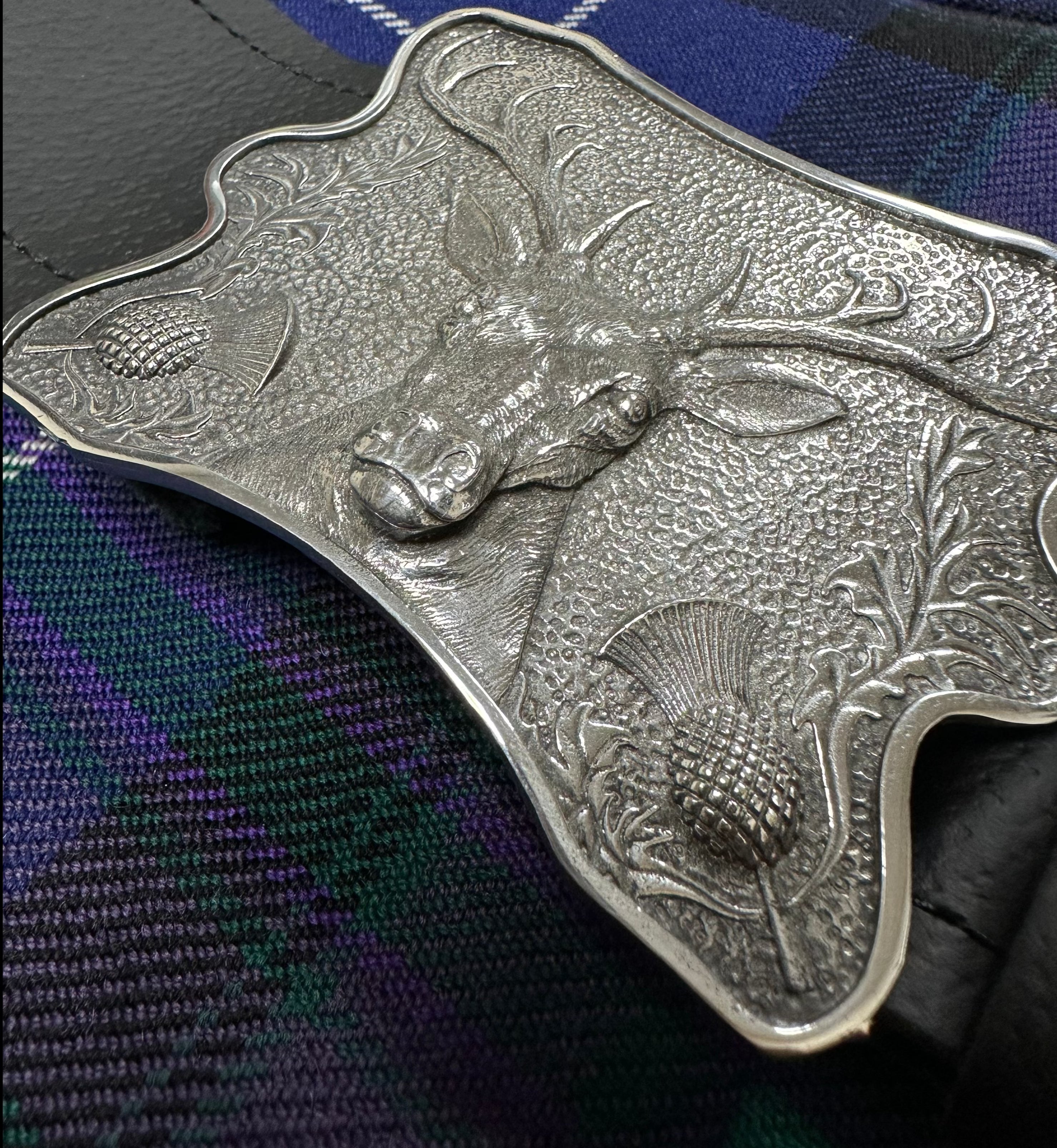 Highland Stag Pewter Kilt Belt Buckle - Majestic Scottish Accessory - Braemar Highlandwear