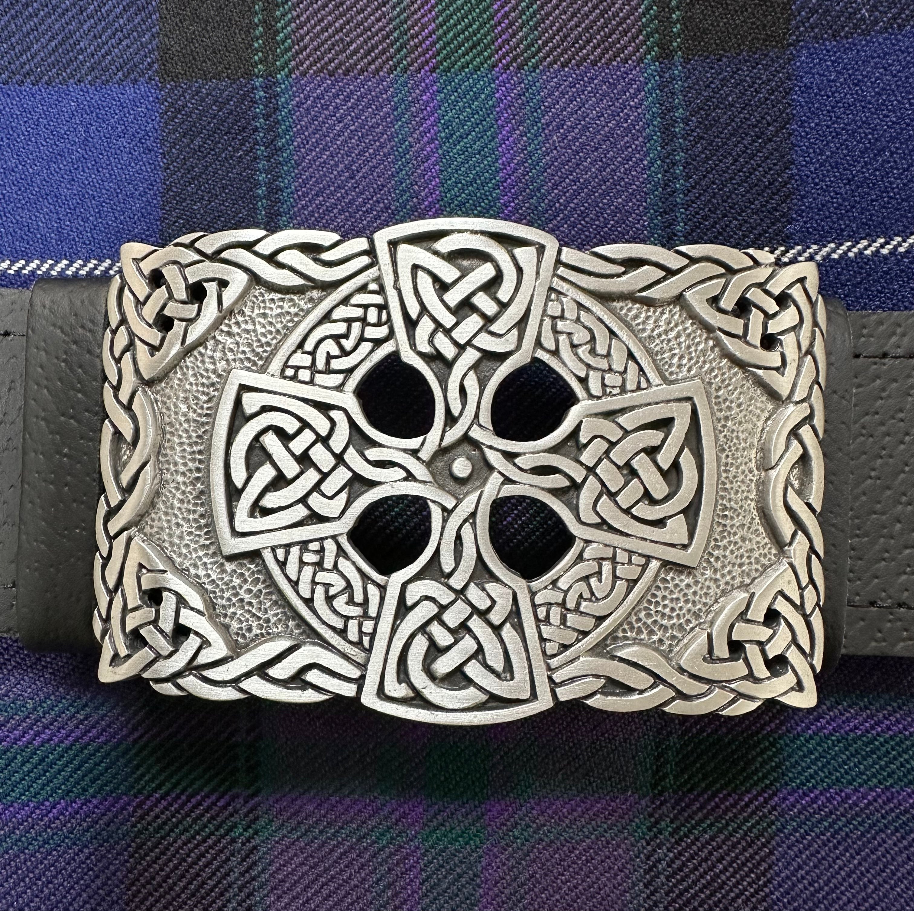 Celtic Cross Pewter Kilt Belt Buckle - Braemar Highlandwear